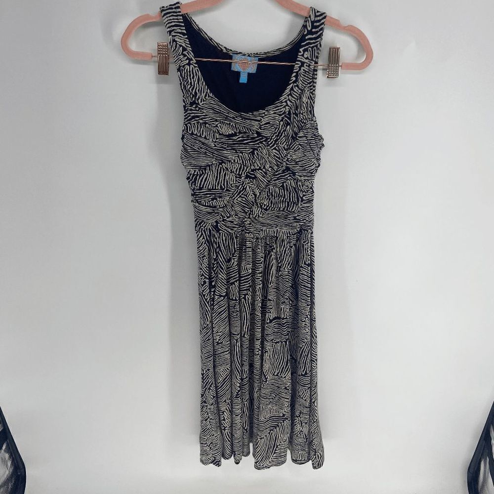 Plenty By Tracy Women's Reese Soft Jersey Walkway Ruched Bodice Midi Dress Sz M